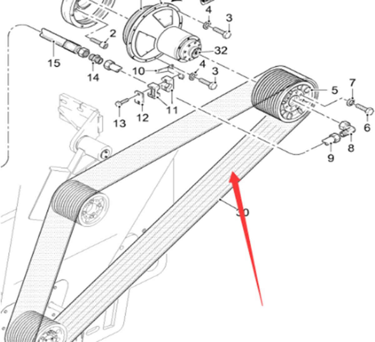 进口铣刨机铣刨鼓皮带11385
